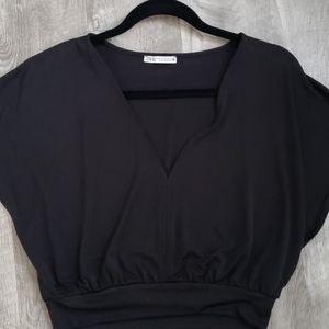 ZARA Deep V Cropped Blouse Shirt, Going Out Top